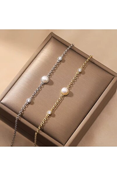 delis Bratara din argint 925 pentru dama, JW1700, model elegant cu perla, placata cu aur