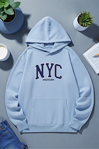uyguntarz Unisex Nyc Design Printed Hooded Sweatshirt