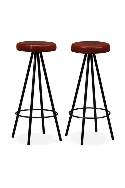 vidaxl Bar Stools 2 pcs Real Leather