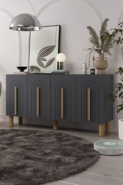 cantek dizayn 8195-128CT KB150 KONSOL TV ÜNİTESİ ANTRASİT-SAFİRMEŞE