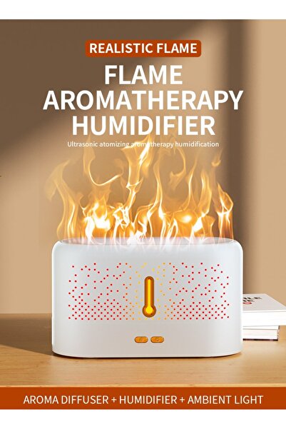 Generic Simulation Flame Air Aromatherapy Humidifier 200ml 4.5W LU1524-5 White
