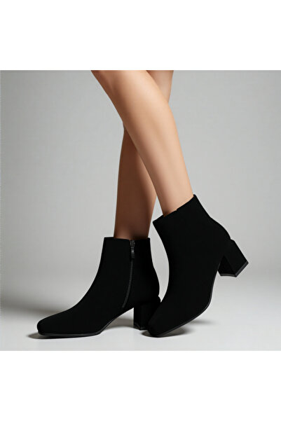 OEM Botine de iarna imblanite pentru dama, cu toc gros, X21-727