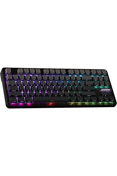 Epomaker x AULA F87 Pro 87-Key Wireless Gasket Mechanical Keyboard (Black Grey, Graywood V3)