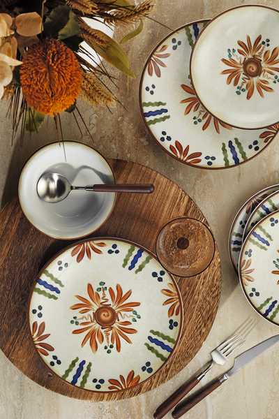 Kütahya Porselen Sepia 24 Parça 6 Kişilik Yemek Takımı