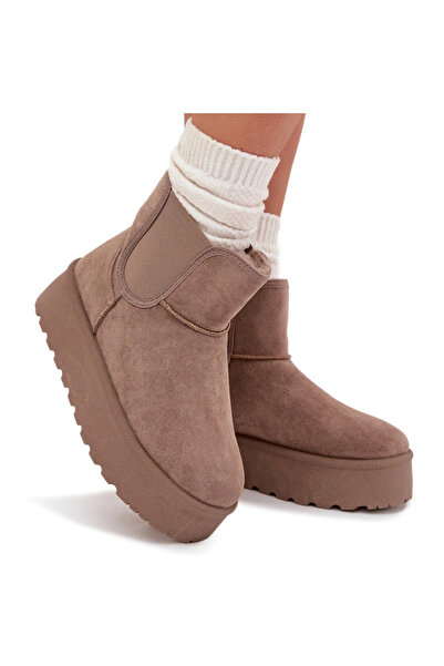 BOTO Bocanci De Zăpadă Femei Cu Inserție Elastică Khaki Kiora 41