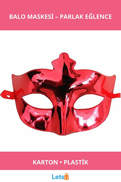 Letsii Bright Red Color Prom Mask