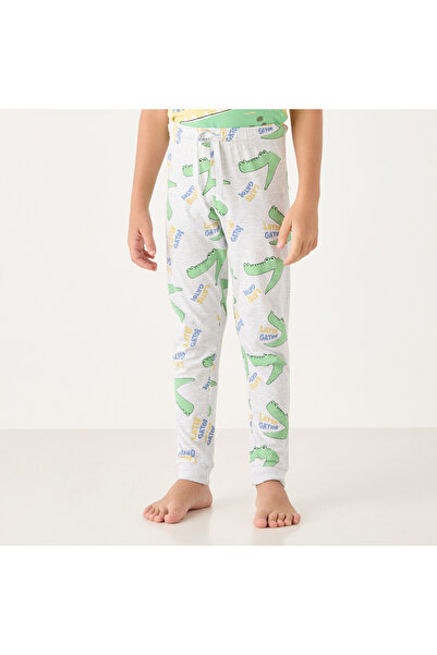 Juniors Alligator Print Short Sleeves T-shirt and Elasticated Joggers