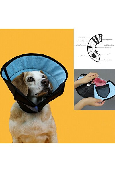 KVP Zgardă pentru câini Elizabethan, mai calmă, multicoloră (33-43 cm)