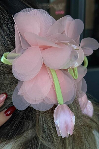 TAKIŞTIR Pink Color Tulip Figured Latch Buckle