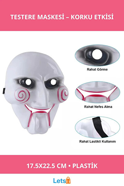 Letsii Durable Plastic Chainsaw Saw Mask 17.5 X 22.5cm Halloween Costume Acce...