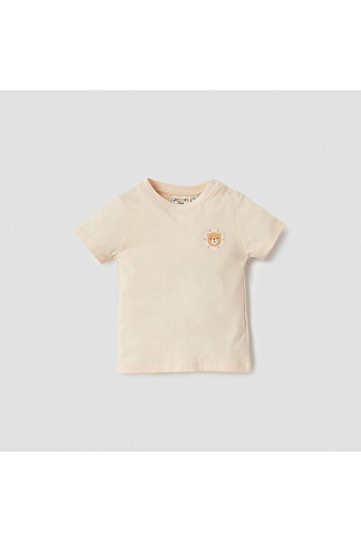 Juniors Boys Dungaree and T-shirt Set with Bear Print - Cotton - Short Sleeves - Crew Neck