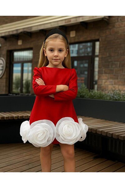For Kids Baby Kız Çocuk Çiçek Detaylı Elbise