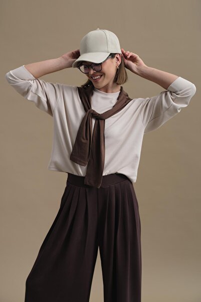 C&City Чисти панталони Pileli Bol Coffee