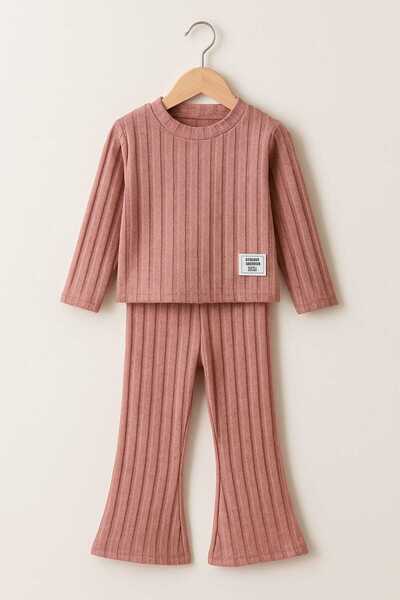 gigigiyim Corded Fabric Soft Fabric Girl's Suit Dried Rose