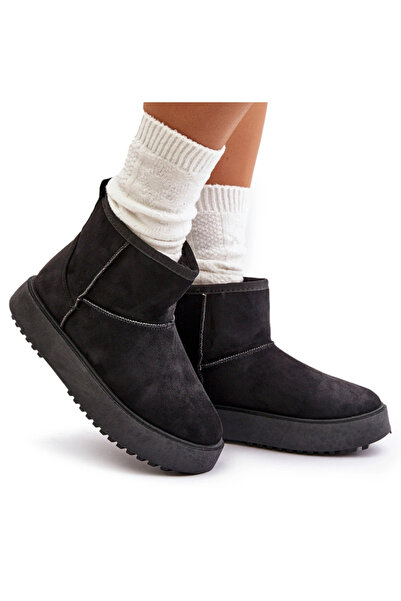 Evento Cizme De Zăpadă Femei Pe Platformă Din Suede Negre Atteria 39