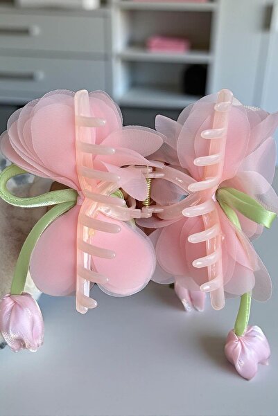 TAKIŞTIR Pink Color Tulip Figured Latch Buckle