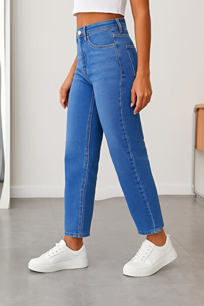 CEDY DENIM Women's High Waist Soho Boyfriend Jean C599-Baby-Blue