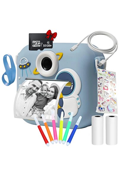 SMARTIC Instant printing copy machine, Full HD 1080p, 12MP, 2.4", SD 32GB+3 rolls, selfie+3 games+MP3