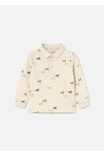 MAYORAL Baby Boy Printed Polo Neck Badi Beige 2102