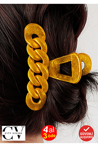 cityvision Cataramă tip model cu lanț de culoare muștar argintiu 11 cm - eleg...