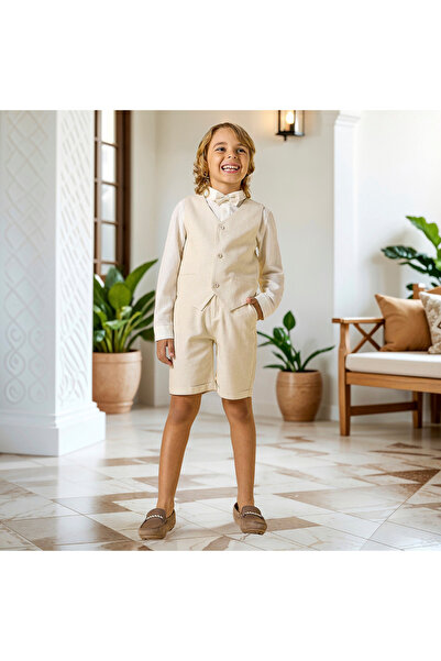 Juniors Textured Waistcoat and Shorts Sets