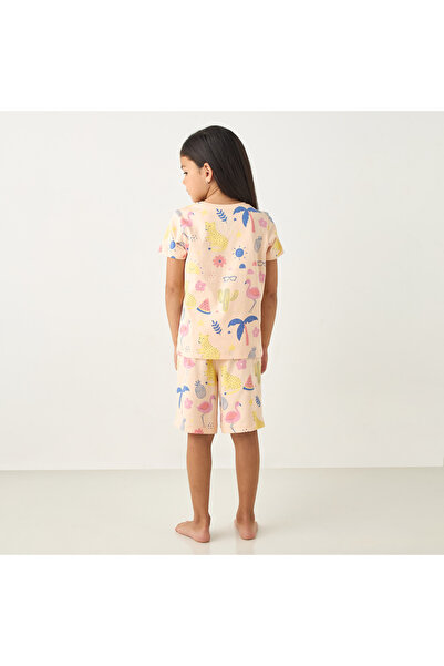 Juniors All-Over Print T-shirt and Shorts Set