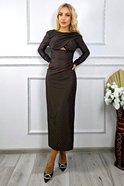 FashionForYou Rochie lungă de eveniment AURRA, cu paiete și croială bandaj, m...