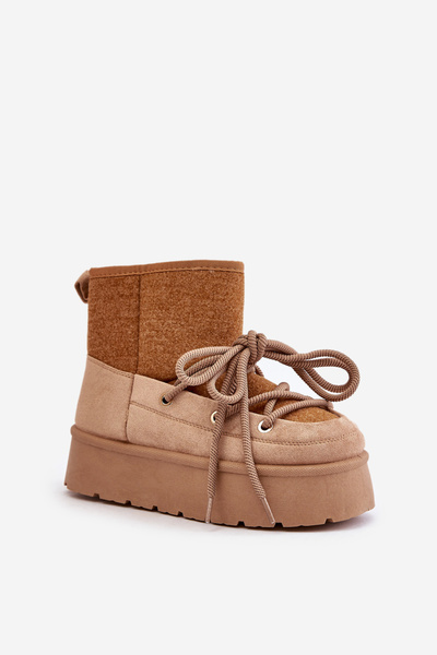 BOTO Bocanci De Zăpadă Cu Șireturi Pe Platformă Maro Mavora 40