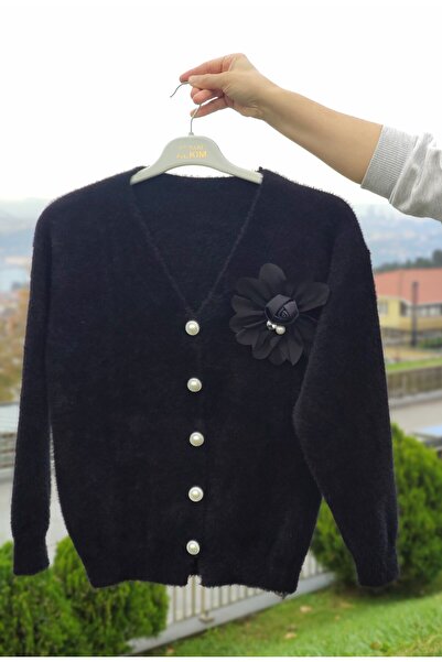 Store Çiçek detaylı Düğmeli yumoş hırka