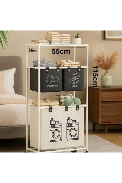 Bin shihoon Multifunctional Clothes Basket with Rack