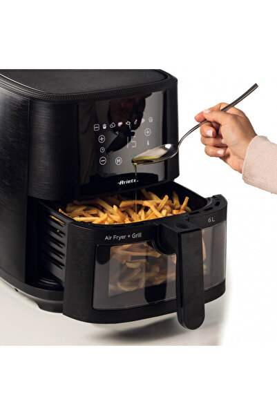 ARIETE Friteuză cu aer cald MAXI 4626/00, 1300 W, 6 l, 8 programe, 35-200 °C, ecran tactil LCD, negru