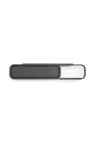 Brabantia Suport hârtie igienică cu raft MindSet 1005667, Montaj ușor, Acoperire minerală, Gri închis