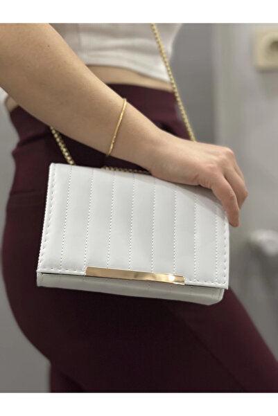 KAZAX Geantă din piele albă Cessi