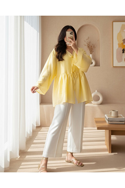 MissRunin Çift Bağlamalı İçi Astarlı Modal Kimono