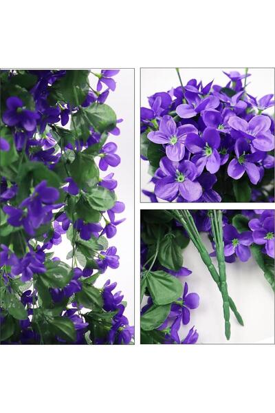 DEFNE DECOR Yapay Çiçek Sarkan Menekşe Balkon Süsü 70 cm Acık Mor 1 Adet