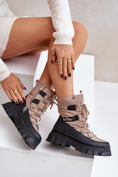 Lee Cooper Cizme De Zăpadă Pentru Femei Cu Fermuar LCJ-24-47-3143 Bej 38