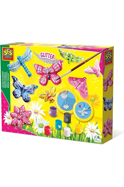 SES Creative Glitter Plaster Casting and Painting Set - Butterfly, Multicolor