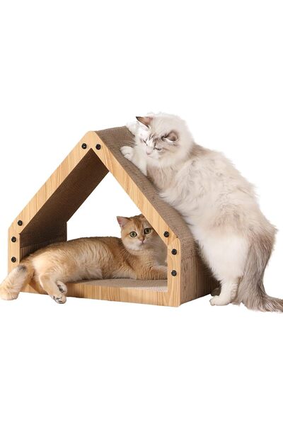 Saharaz منزل خدش القطط، تصميم مريح من الورق المقوى، سطح مشطوف 16.14 بوصة، أقص...