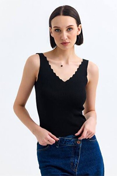 THIFF GYMWEAR Women's Sleeveless Thick Strap Thin Summer Stair Collar Knitwear Tank Top