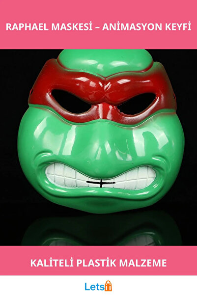 Letsii قناع رافائيل من سلحفاة النينجا مصنوع من البلاستيك عالي الجودة