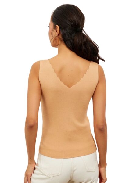 THIFF GYMWEAR Women's Sleeveless Thick Strap Thin Summer Stair Collar Knitwear Tank Top