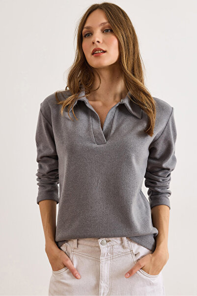 Olalook Women's Smoked Polo Neck Thessaloniki Blouse Blz-19002810