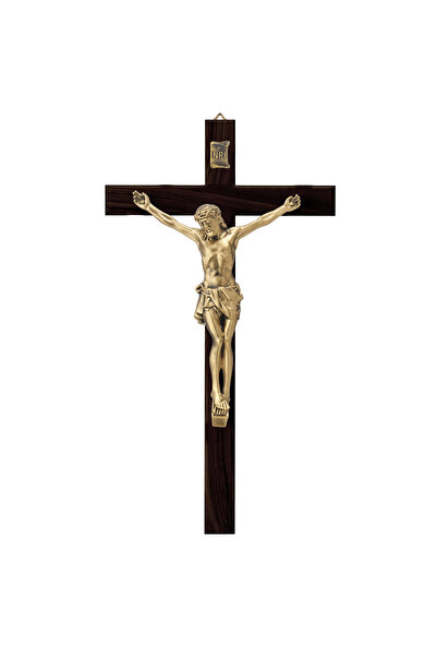 ClassGifts Cruce Lemn si Crucifix Argint 25 cm Bronz