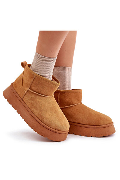 Evento Bocanci De Zăpadă Femei Pe Platformă Izolați Cu Blană Camel Saldren 40