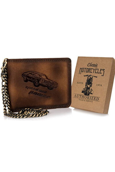 Other Large men's leather wallet with a chain