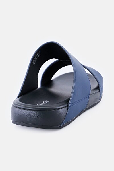 Algspar Men 2 Strap Slip On Arabic Sandals, Navy