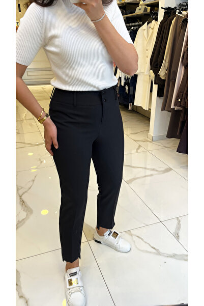 Vosse Yusuf Özdemir Siyah Paçası Fermuar Detaylı Pantolon
