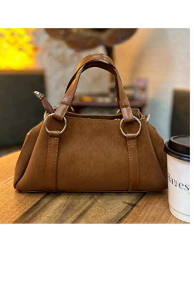 bahwar Klasik Süet Taba Omuz Çantası