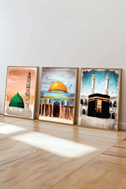 Dekorsiahome Set de masă pentru sufragerie, sufragerie, bucătărie, 3 piese, cu cadru din lemn SET3460