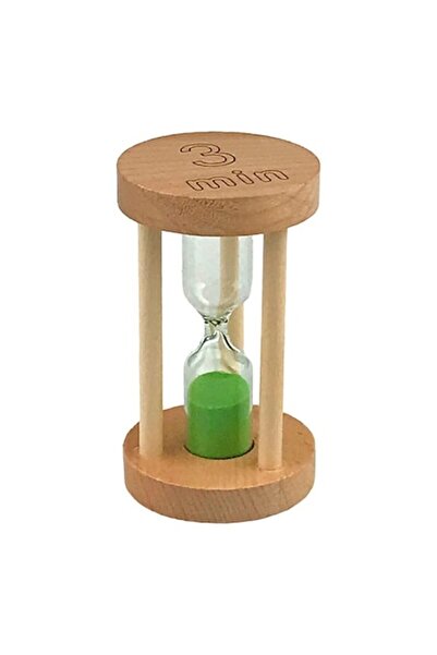 OEM Clepsidră din lemn cu text 3 minute, 5x9 cm, maro-verde